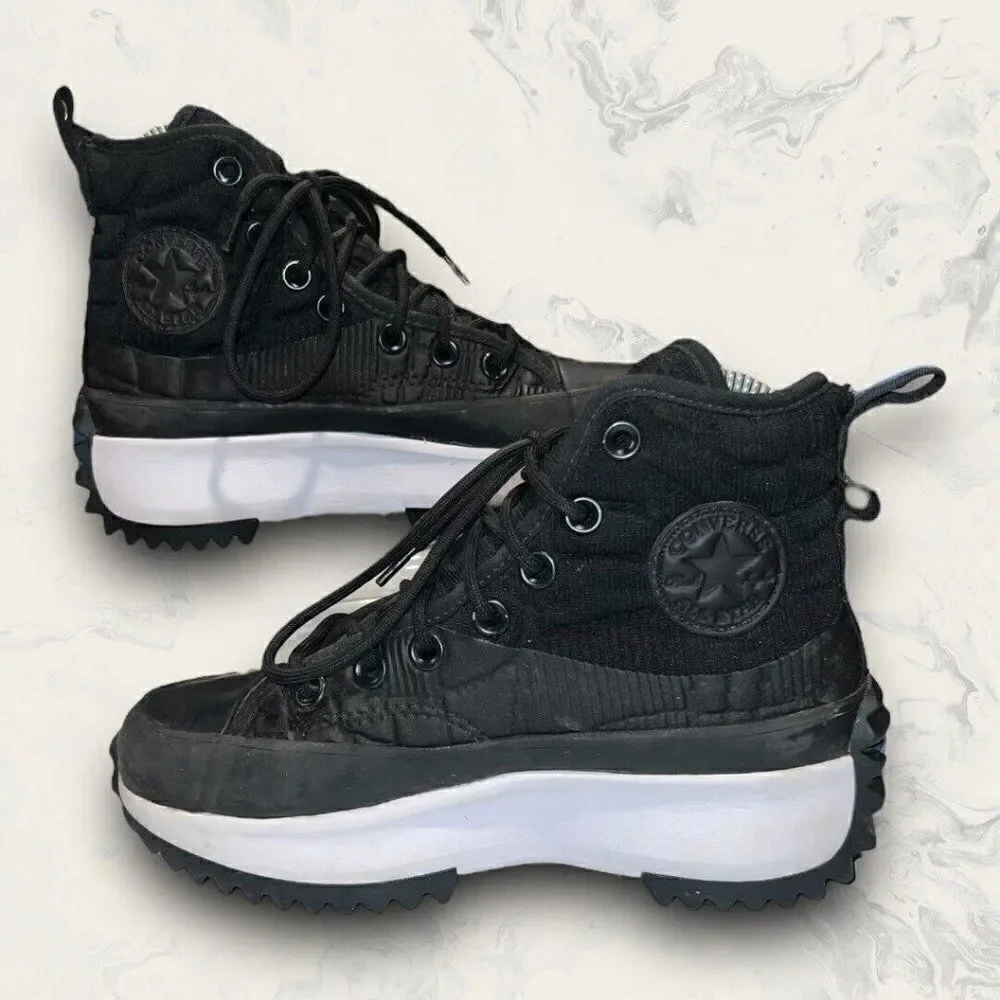 Converse Run Star Hike High Black Blue Hi Top Platform Shoe Women’s Size 4.5
